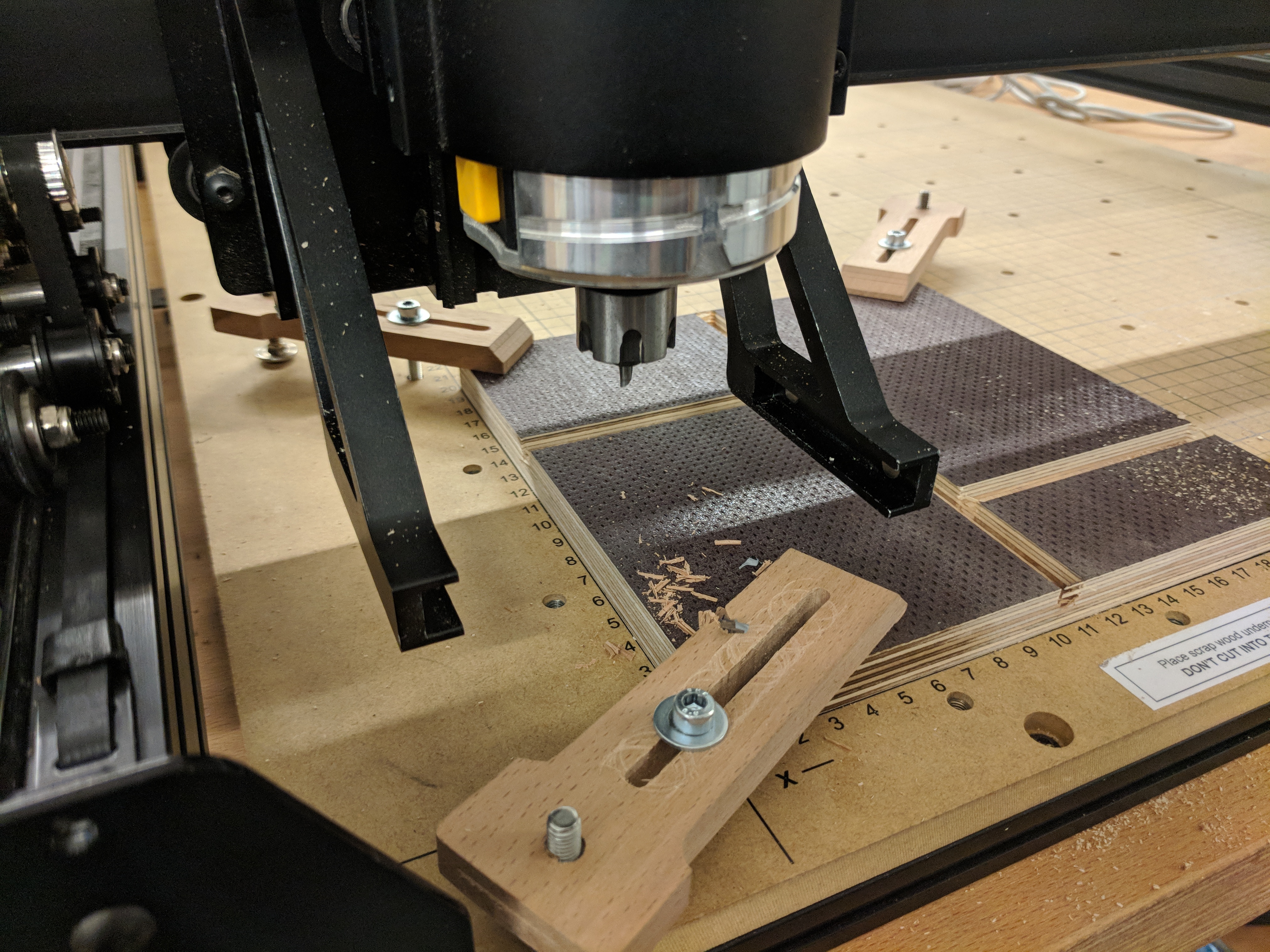 X-Carve with a broken bit and mauled clamp